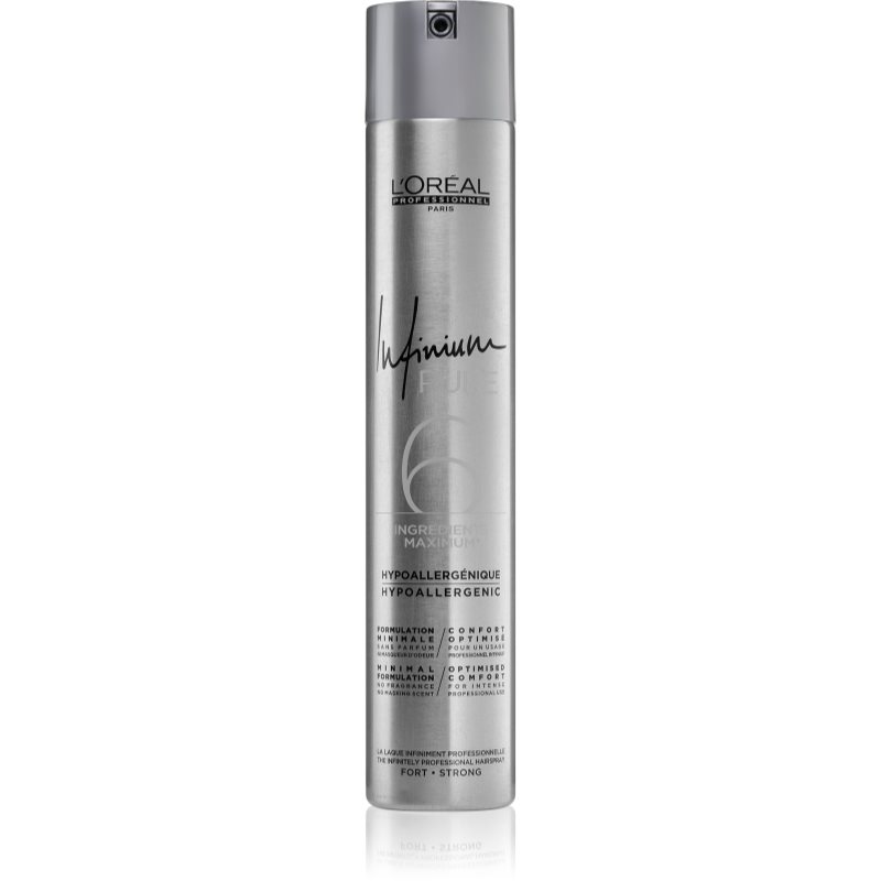 L’Oréal Professionnel Infinium Pure hipoallergén hajlakk erős fixálás parfümmentes 500 ml-Eredeti
