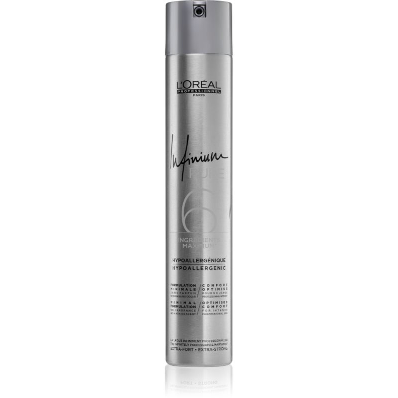 L’Oréal Professionnel Infinium Pure hipoallergén hajlakk extra erős fixáló hatású parfümmentes 500 ml-Eredeti