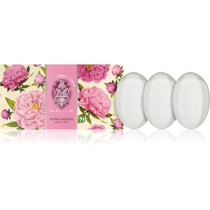 La Florentina Arboreal Peony Hand Soap szilárdszappan-szett bazsarózsa 3x150 g-Ár