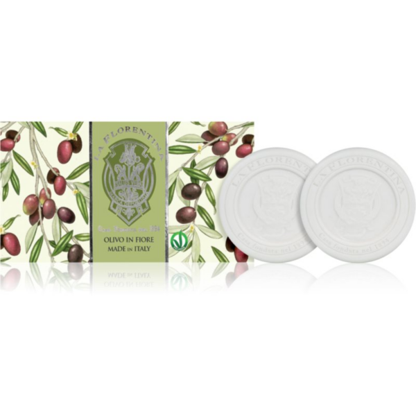 La Florentina Olive Flowers Sculpted Soap természetes szilárd szappan Olive Leaf Extract 2x115 g-Ár