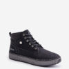 Lace-up men's ankle boots Big Star Hi-Poly System black