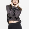 Ladies Camo Cropped Hoody Dark Camo