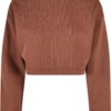 Ladies Cropped Oversized Sweat High Neck Crew Bark