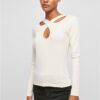 Ladies Crossed Cut Out Longsleeve whitesand