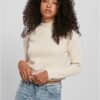 Ladies Interlock Short Turtleneck Crew sand