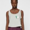 Ladies Kicks Love EMB Tank heather gray