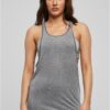 Ladies Loose Burnout Tank Dark Grey