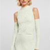 Ladies Rib Knit Cut Out Sleeve Longsleeve lightmint