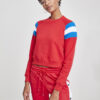Ladies Sleeve Stripe Crew firered/light blue/white