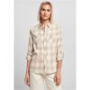 Ladies Turnup Checked Flanell Shirt whitesand/lighttaupe