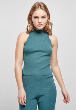Ladies' turtleneck with short rib knit