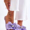 Lady's slippers with bow and rhinestones purple Jolene