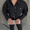 Laluvia Black Strass Stone Jean Jacket