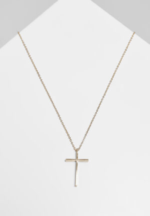 Large Basic Cross Necklace - Gold Colors
