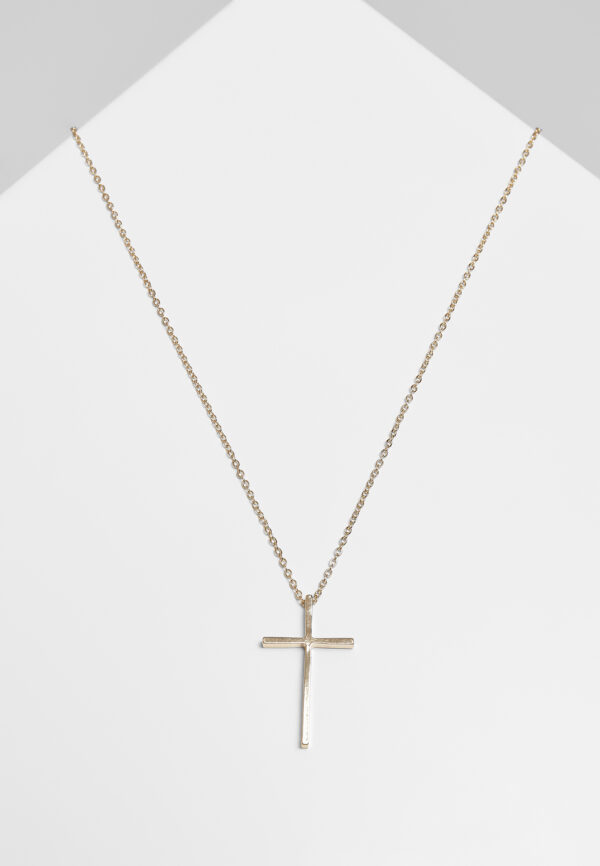 Large Basic Cross Necklace - Gold Colors