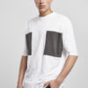 Large double pocket T-shirt white/asphalt