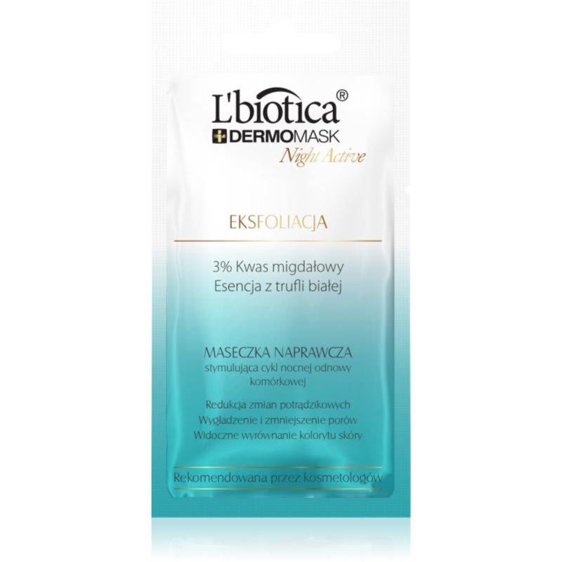 L’biotica DermoMask Night Active hámlasztó maszk a bőr felszínének megújítására 12 ml-Eredeti