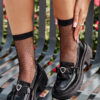 Leather Women's Moccasins With Bow And Heart D&A Black
