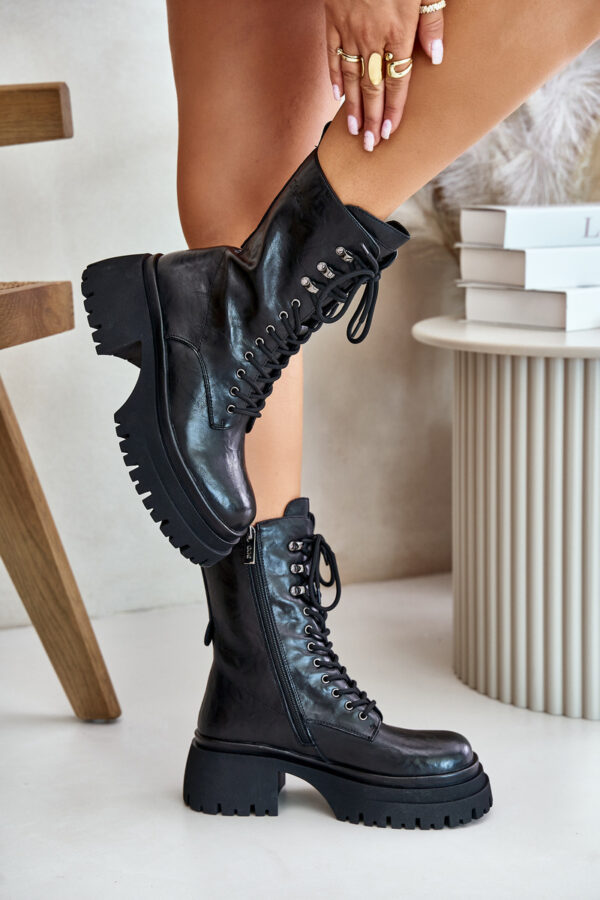 Leather women's insulated workers GOE black