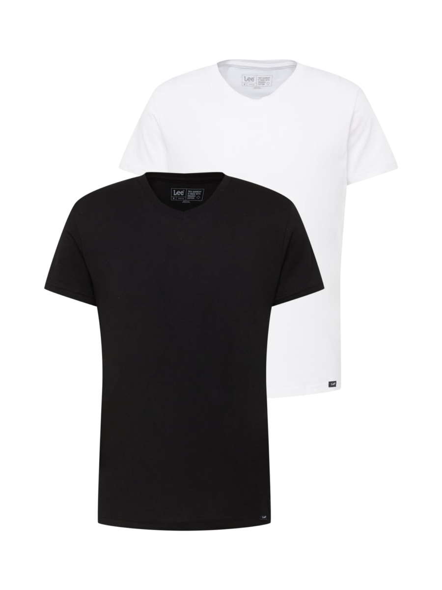 Lee Póló 'TWIN PACK V NECK'  fekete / fehér-Hungary