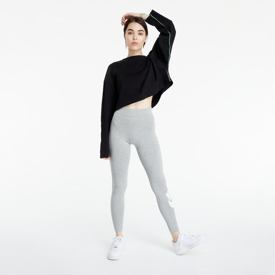 Leggings Nike Sportswear W Essential High-Rise Leggings Dk Grey Heather/ White M-alacsony-ár