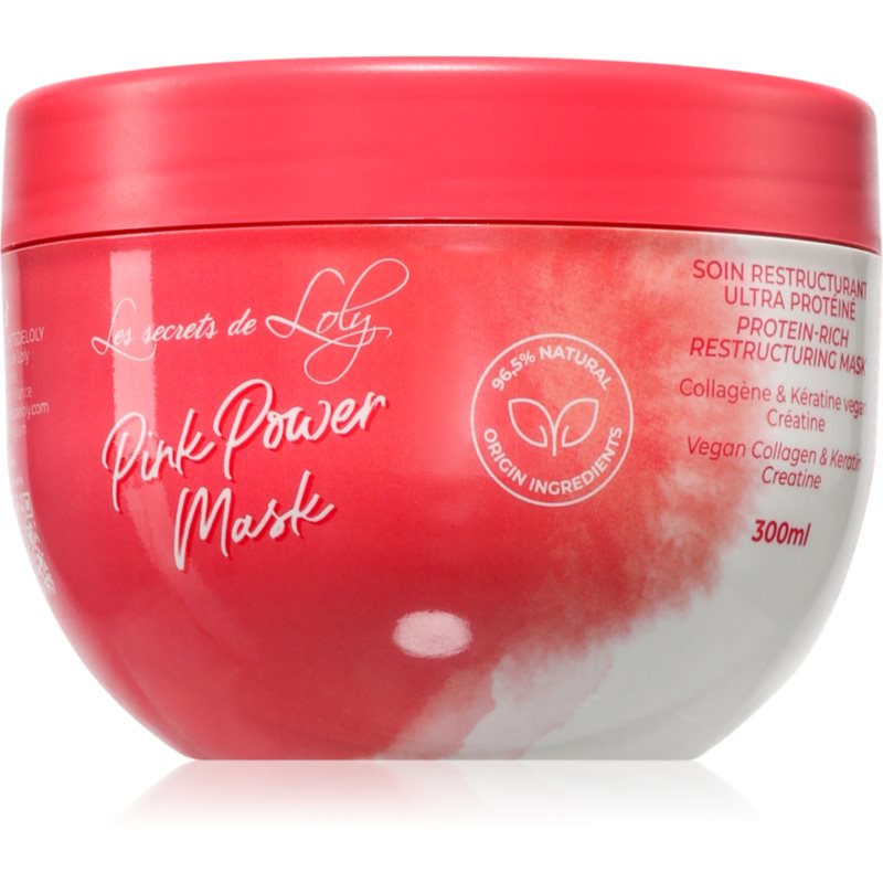 Les Secrets De Loly Pink Power Mask megújító maszk a hullámos és göndör hajra 300 ml