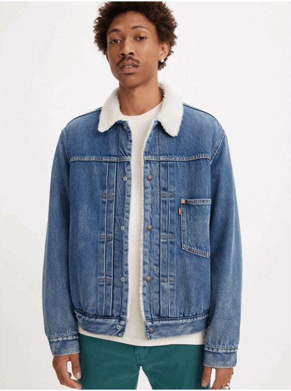 Levi's Blue Men's Denim Jacket Levi's® Type 1 Sherpa Trucker Fall Bre - Men's
