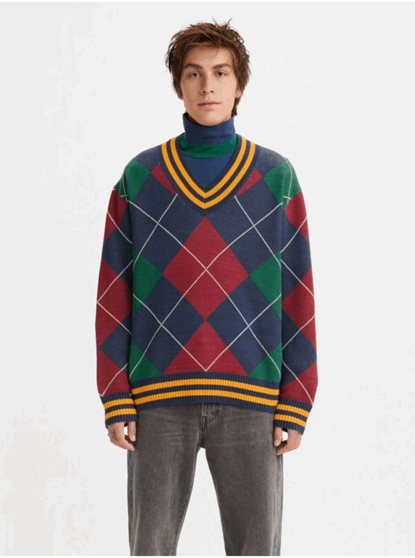 Levi's Green-Blue Mens Sweater Levi's® Stay Loose Vneck Sweater Athle - Men