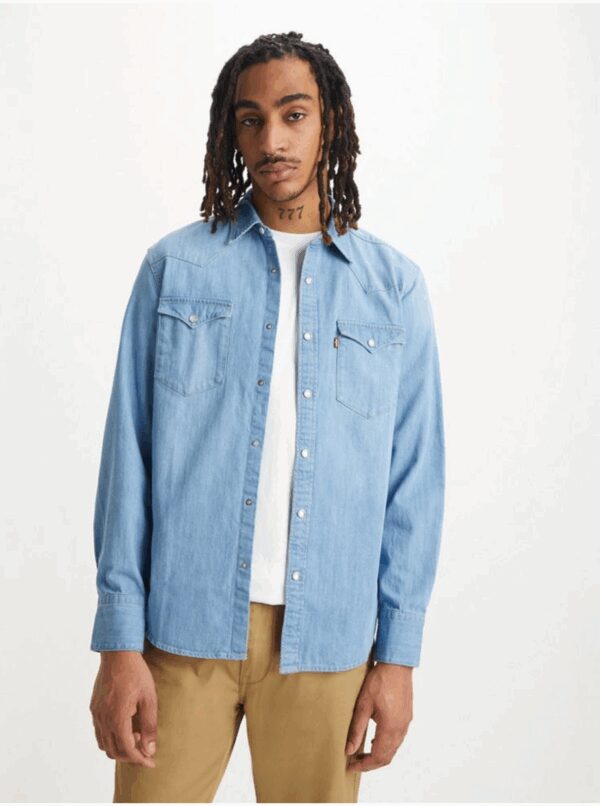 Levi's Light blue men's denim shirt Levi's® Barstow Western Standard - Men's