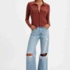 Levi's Light blue women's wide jeans Levi's® Baggy Boot - Women's