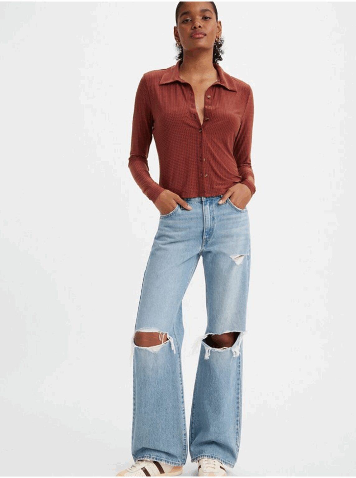 Levi's Light blue women's wide jeans Levi's® Baggy Boot - Women's