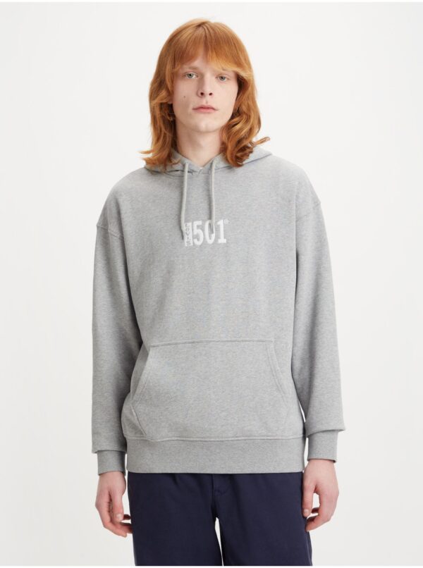 Levi's Light grey men's striped hoodie Levi's® 501 - Men's