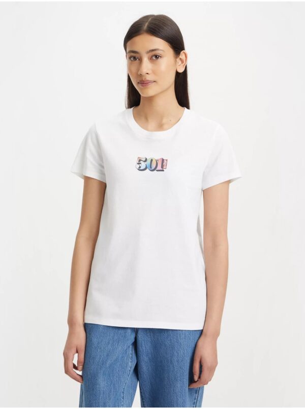 Levi's White Women's T-Shirt Levi's® 501 - Women