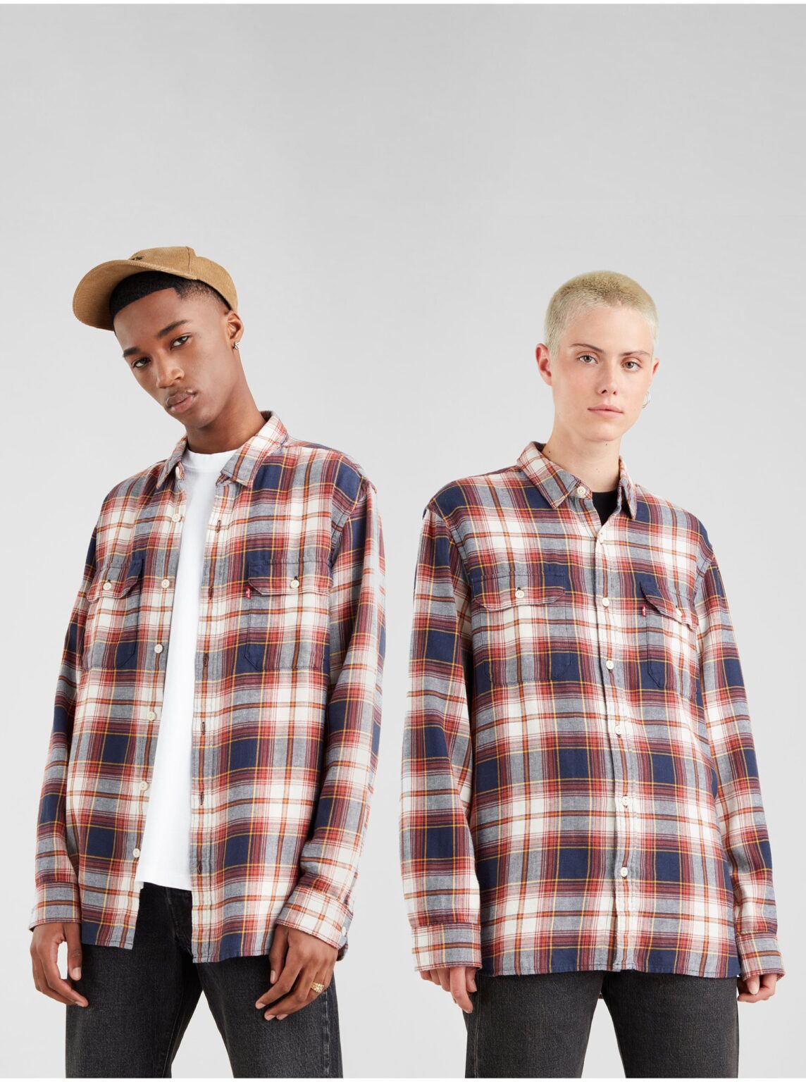 Levi's White-blue unisex checkered shirt Levi's® Jackson Worker - Men's