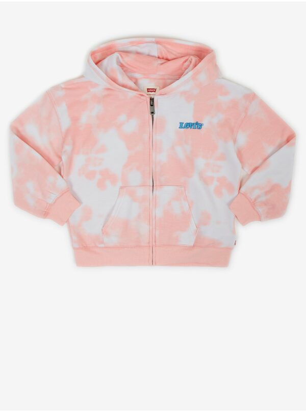 Levi's White-pink Girly Batik Zippered Sweatshirt with Hood Levi's® - Girls