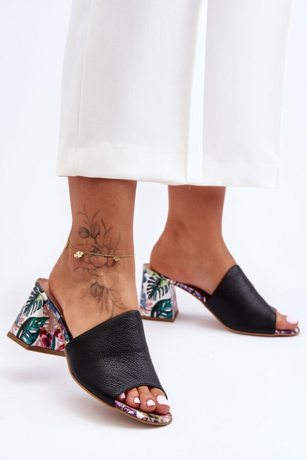 Lewski Shoes Női bőr öszvérek sarkon Lewski cipők