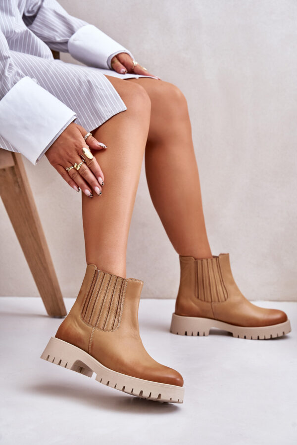 Lewski Shoes Slip On női csizma lapos sarkú bőr Lewski