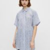 Light Blue Long Striped Shirt Pieces Terra - Women