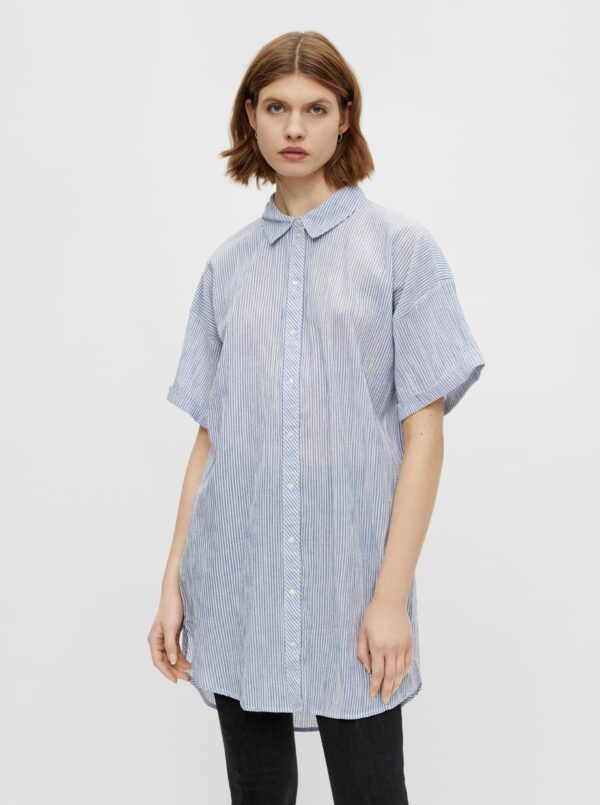 Light Blue Long Striped Shirt Pieces Terra - Women