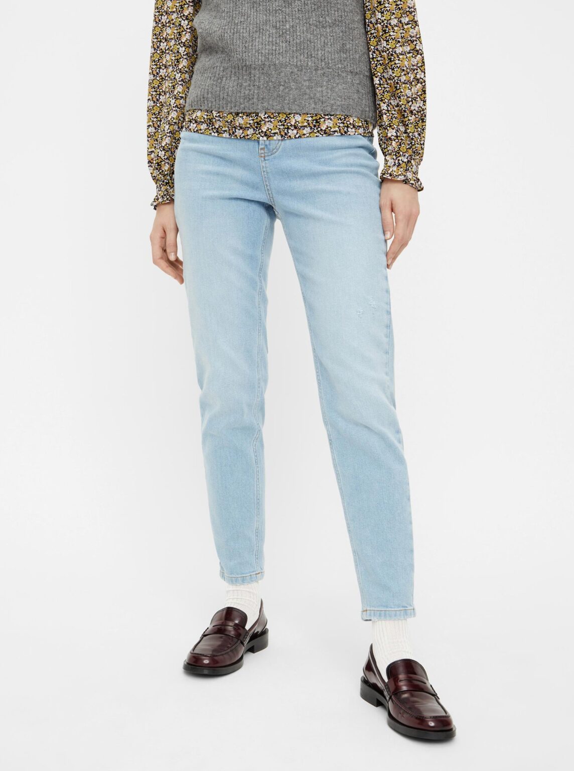 Light Blue Mom Jeans Pieces Leah - Women