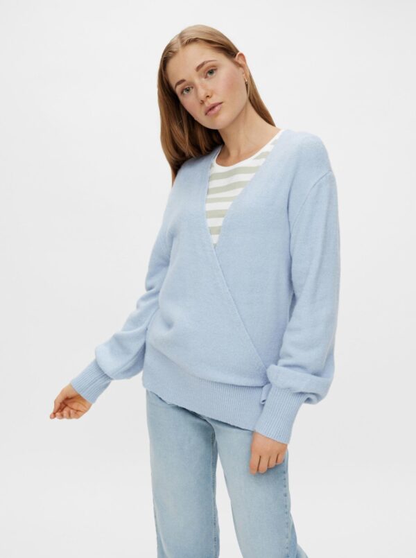 Light Blue Sweater with Ties Pieces - Women