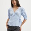 Light Blue Women's Wrap Blouse Pieces Tala - Women's
