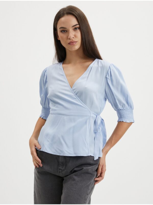 Light Blue Women's Wrap Blouse Pieces Tala - Women's