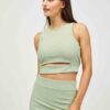 Light Green Crop Top with Slit Pieces Sara - Women