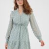 Light Green Ladies Patterned Dress VILA Jaqueline - Women
