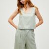 Light Green Loose Cropped Tank Top VERO MODA Josie - Women