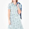 Light Green Women Floral Shirt Dress Brakeburn - Women