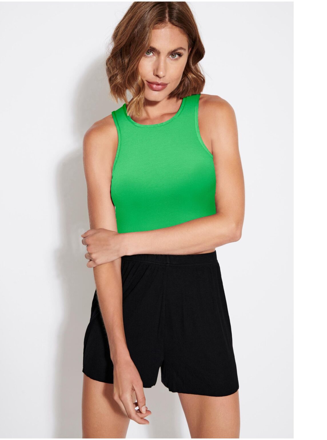 Light Green Womens Crop Top Top ONLY Belia - Women