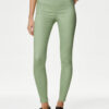 Light Green Women's High-Waisted Skinny Fit Jeans by Marks & Spencer