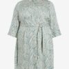 Light Green Women's Patterned Shirt Dress VILA Corba - Ladies